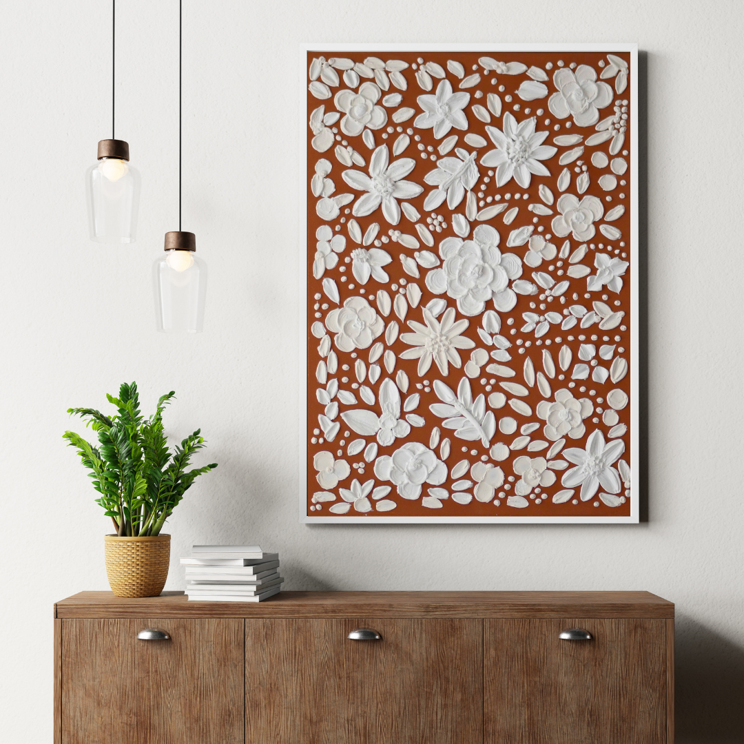 CHAMP FLORAL Tableau texturé