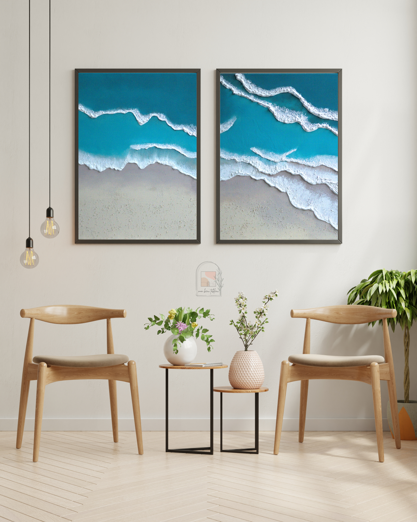 CARAÏBES DUO - Collection WAVES Tableaux d'art texturé