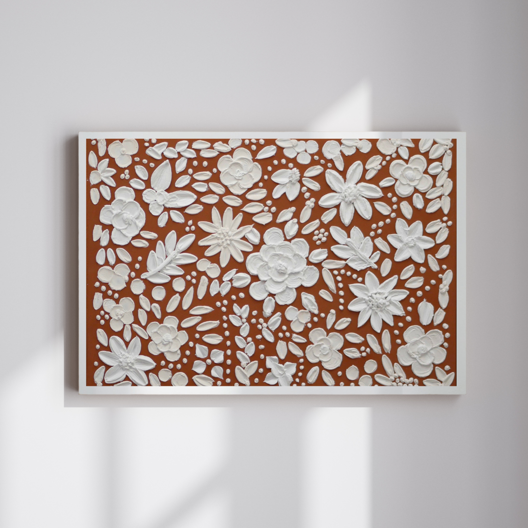 CHAMP FLORAL Tableau texturé