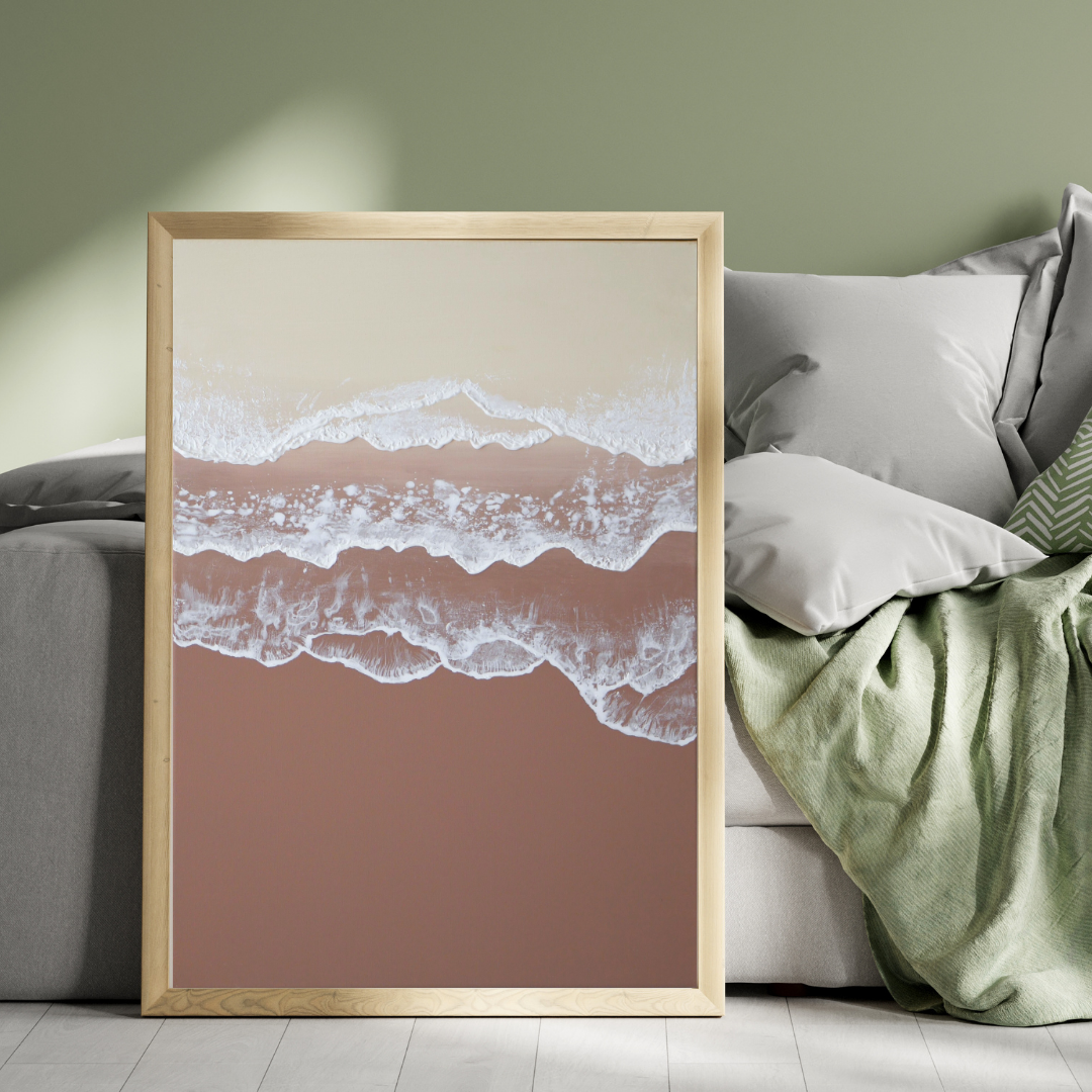 ONDA - Tableau texturé - Moka & Beige