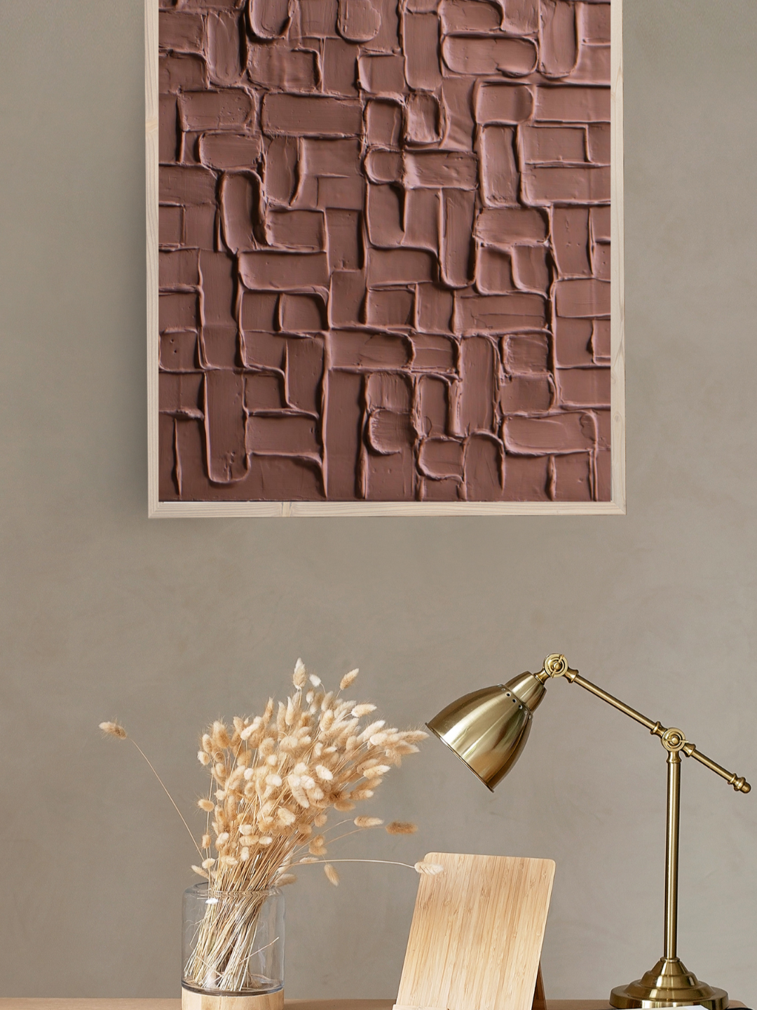 MOKA - Tableau texturé couleur Mocha mousse