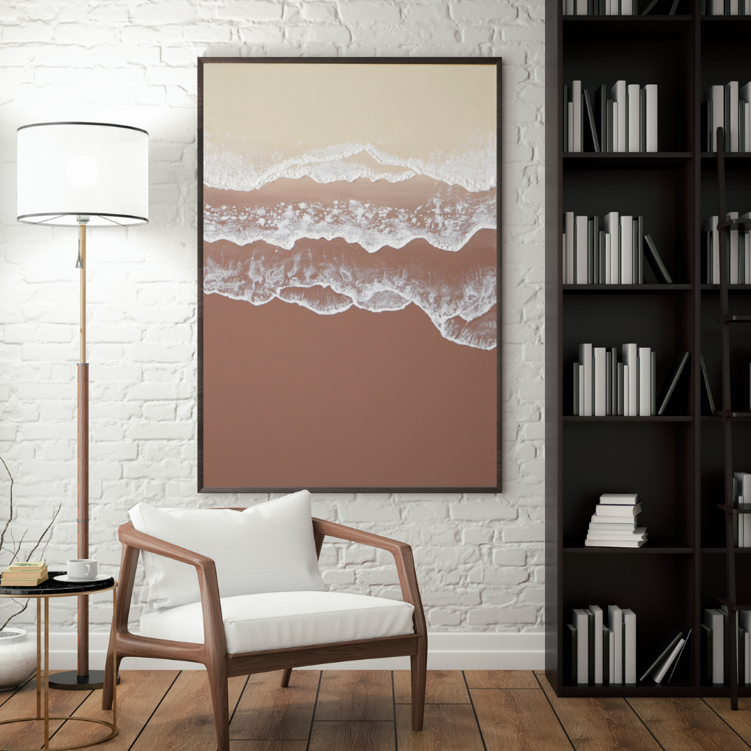 ONDA - Tableau texturé - Moka & Beige