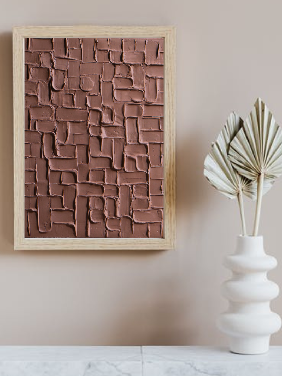 MOKA - Tableau texturé couleur Mocha mousse
