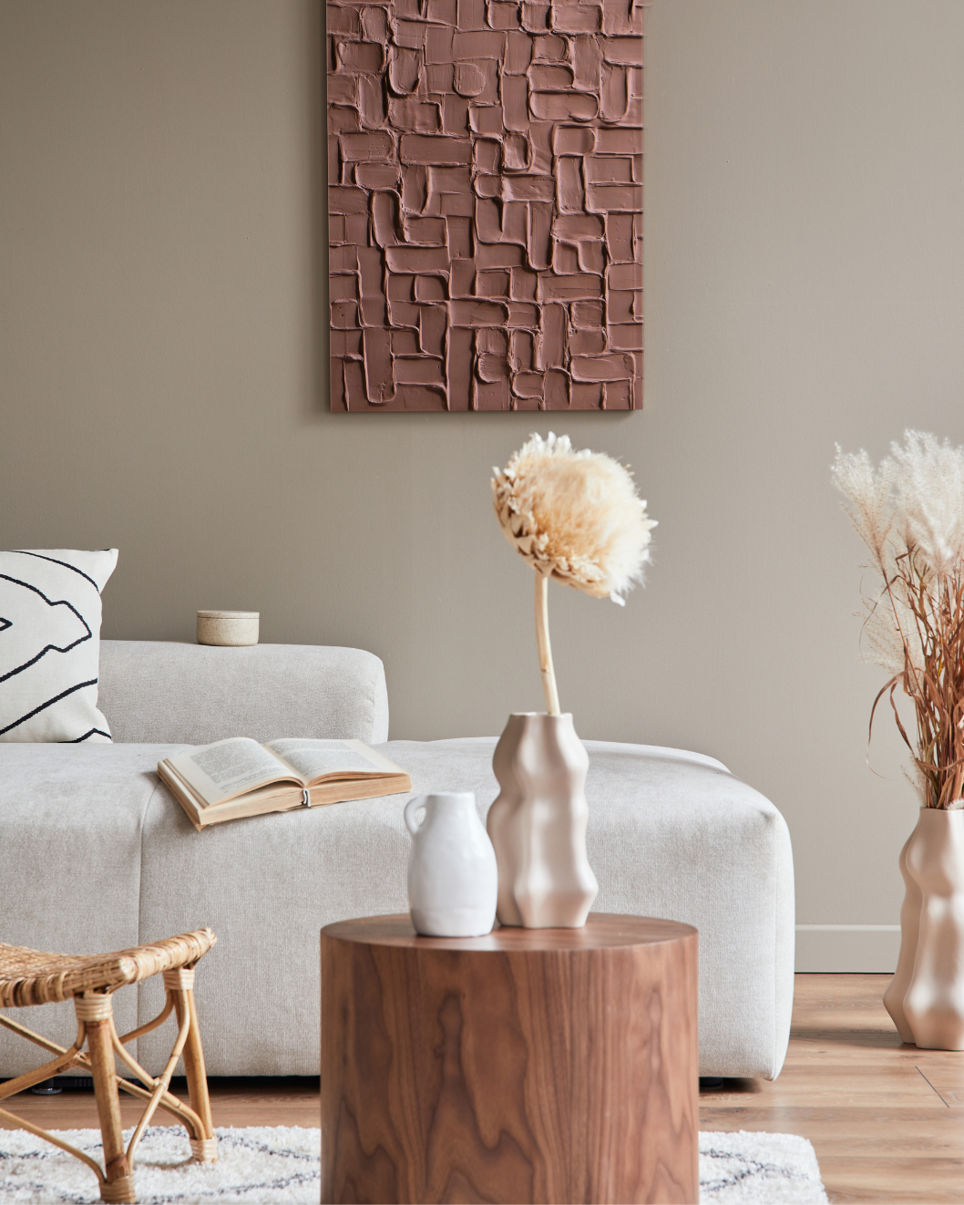 MOKA - Tableau texturé couleur Mocha mousse