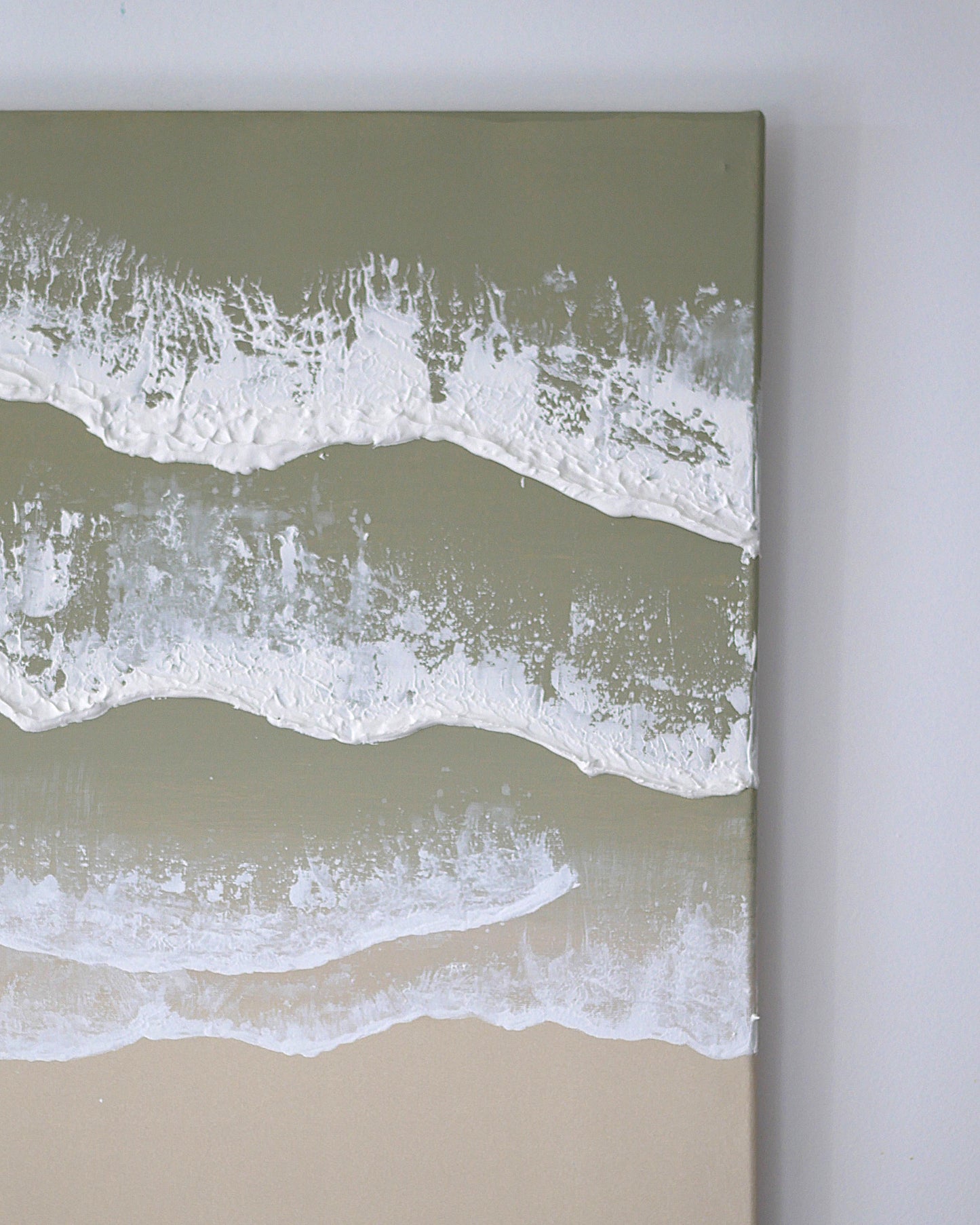 ONDA VERDE – Tableau texturé - Vert & Beige
