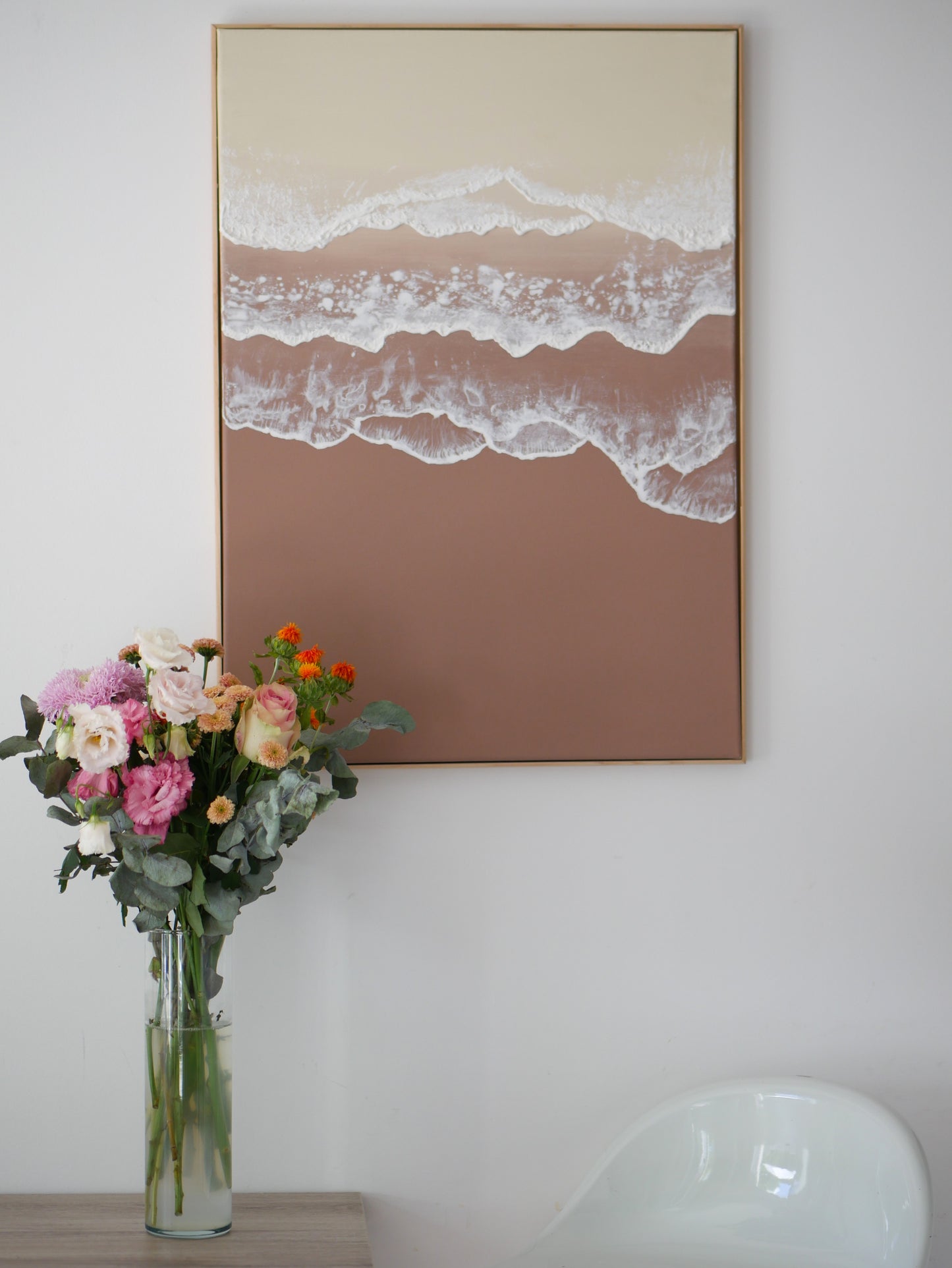 ONDA - Tableau texturé - Moka & Beige