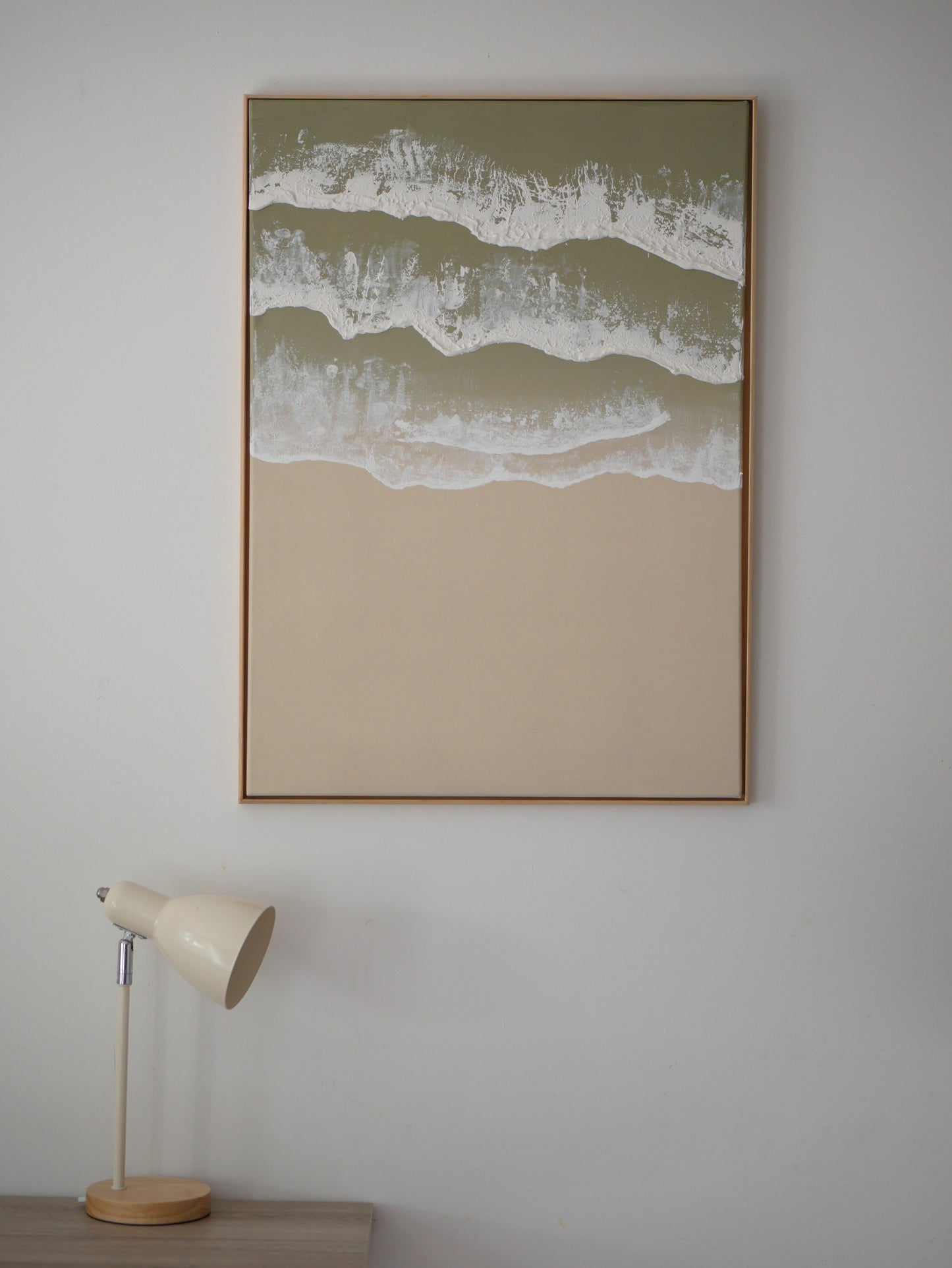ONDA VERDE – Tableau texturé - Vert & Beige