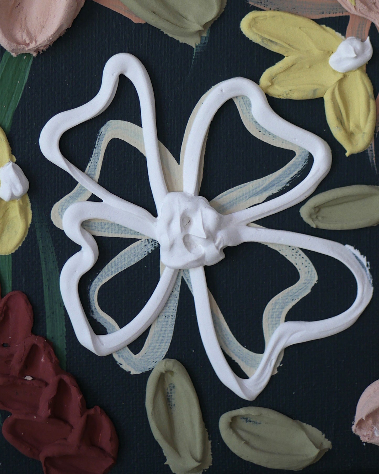 CHAMP FLORAL COLORÉ – Tableau texturé