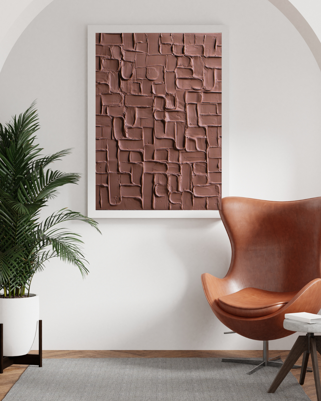 MOKA - Tableau texturé couleur Mocha mousse