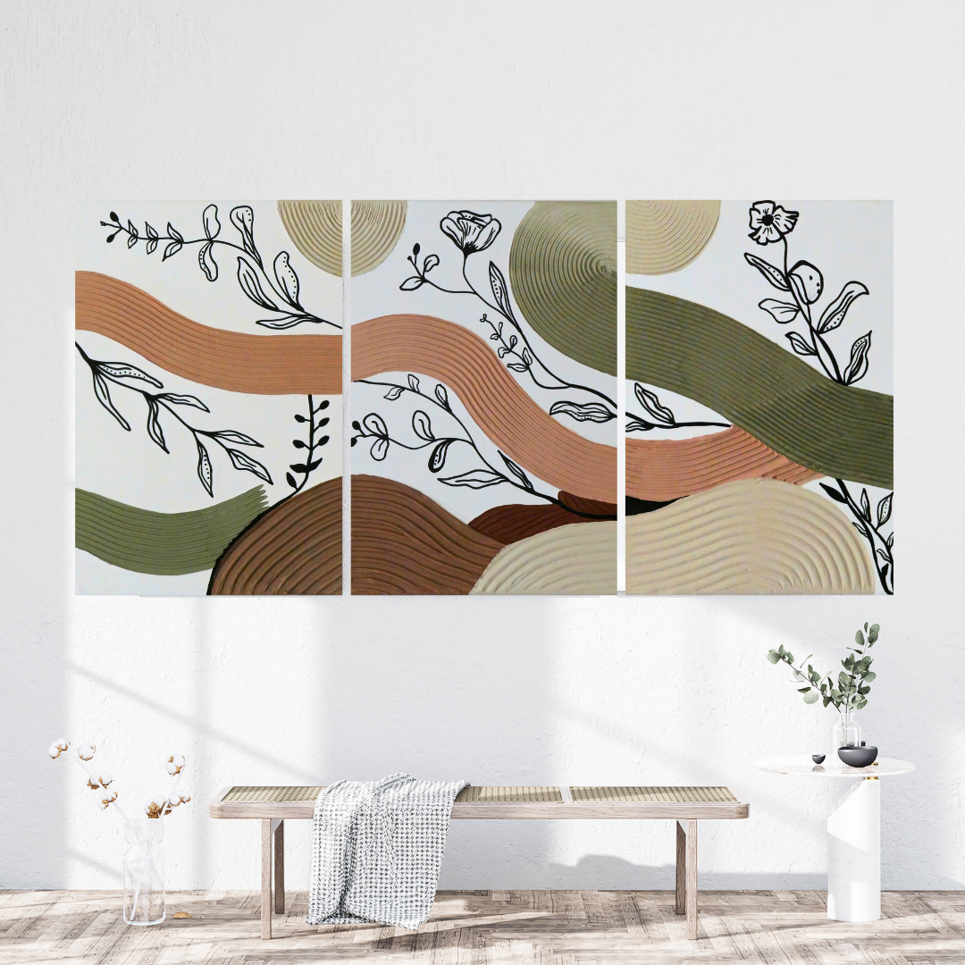 SUNA – Trio Tableau texturé