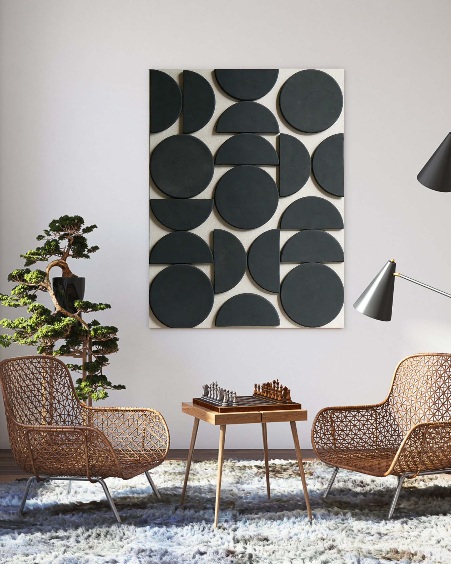 Tableau texturé en relief 3D - ECLIPSE - Décoration murale