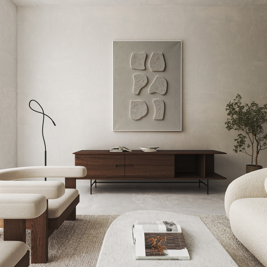 Tableau texturé en relief design beige - MODULA - Décoration murale