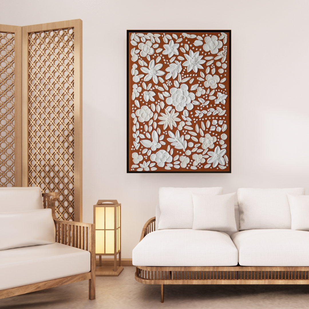 CHAMP FLORAL Tableau texturé – Mon Beau Tableau