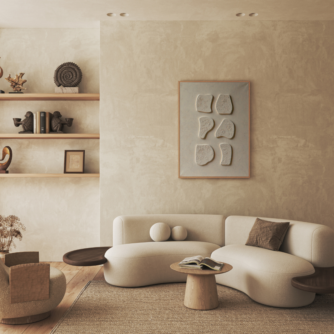 Tableau texturé en relief design beige - MODULA - Décoration murale