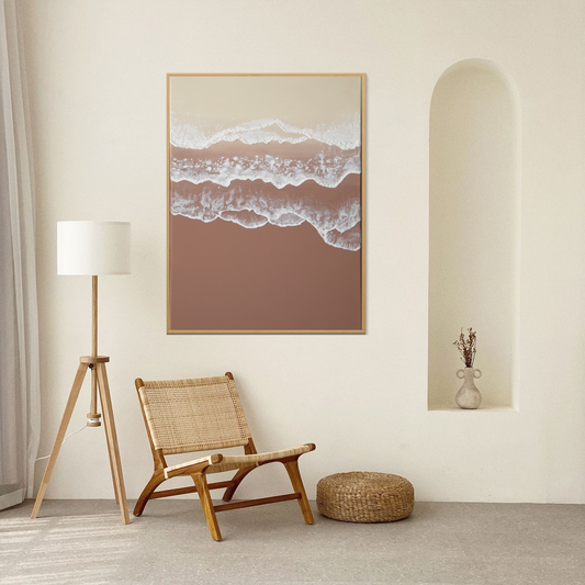 ONDA - Tableau texturé - Moka & Beige