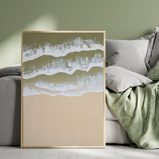ONDA VERDE – Tableau texturé - Vert & Beige