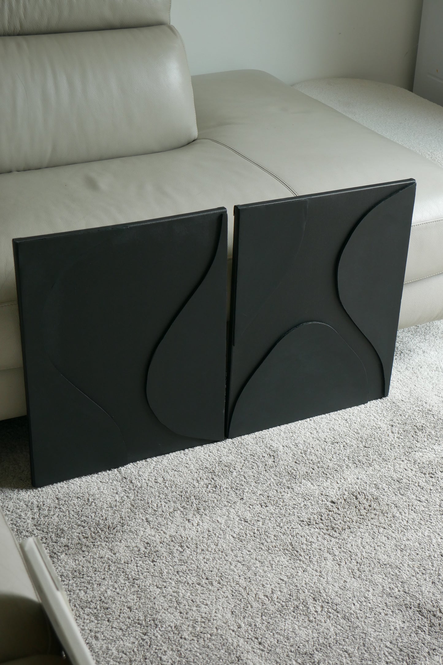 Tableau texturé en relief 3D - OBSCUR DUO - Décoration minimaliste murale
