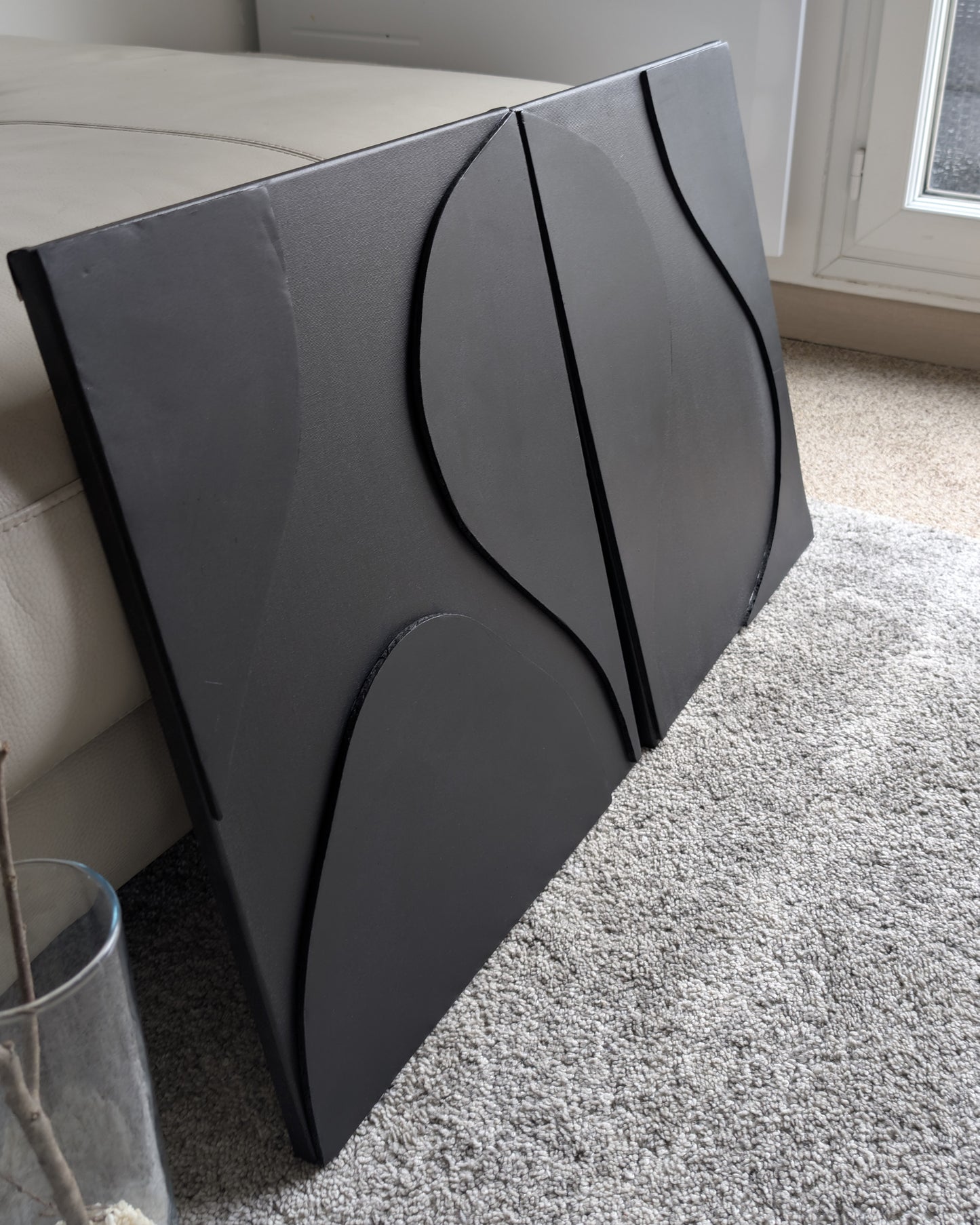 Tableau texturé en relief 3D - OBSCUR DUO - Décoration minimaliste murale