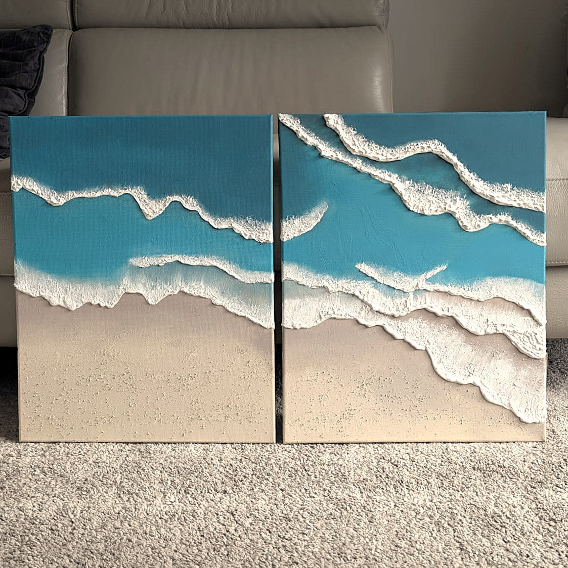 CARAÏBES DUO - Collection WAVES Tableaux d'art texturé