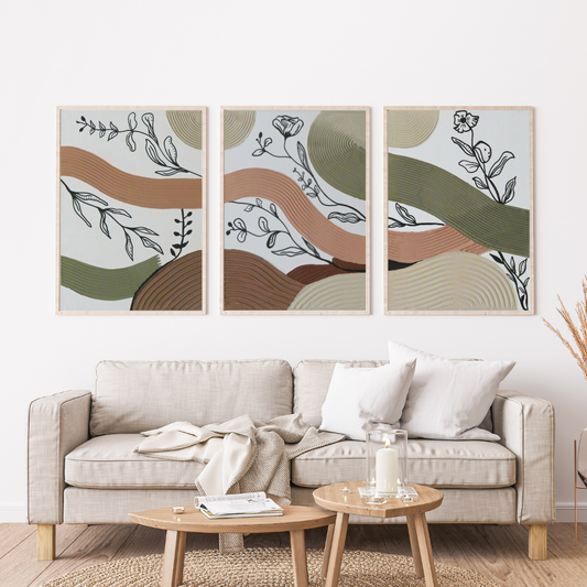 SUNA – Trio Tableau texturé