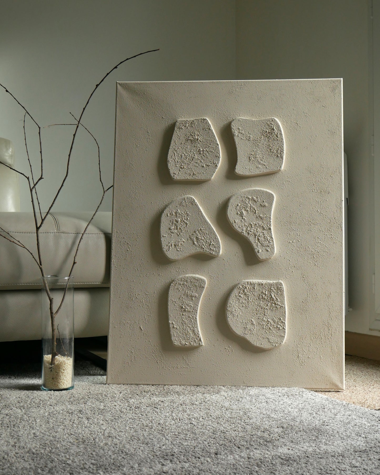 Tableau texturé en relief design beige - MODULA - Décoration murale